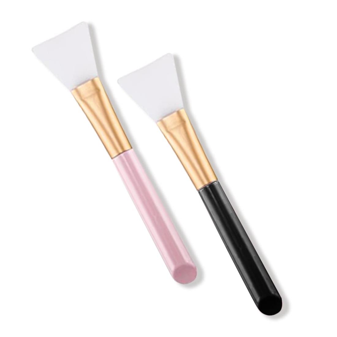 Daphne シリコンブラシ フェイスブラシ マスクブラシ エイプリルスキン パックブラシ ピールオフ 泥パック 炭酸パック シリコン ブラシ ヘラ パック 美容 道具 スキンケア 2本セット (ピンク・黒)