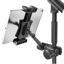 JUBOR マイクスタンド用タブレットホルダー マイクミュージックスタンド タブレットホルダー iPad用 スマートフォンタブレット マイクスタンドマウント Shee Music用 画面サイズ4.7~12.9インチのデバイスに対応