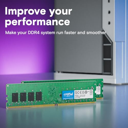 Crucial RAM 32GB Kit (2x16GB) DDR4 3200MHz CL22 (or 2933MHz or 2666MHz) Desktop Memory CT2K16G4DFRA32A