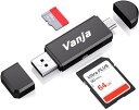 Vanja SDカードリーダーアダプター Micro USB SDカードリーダー&USBカードリーダーSDカード SDXC、SDHC、SD、MMC、RS-MMC、Micro SDXC、Micro SDHC、Micro SDカードおよびUHS-Iカード(2)