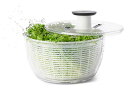 OXO サラダスピナー 野菜水切り器 大 丸型 4人以上 作り置き 27×27×15.5cm 食器洗い乾燥機(低温設定)可