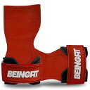 Beingfit パワーグリップ, 筋トレ, ジム, 握力グリップ, 筋トレグッズ, 懸垂 補助 品 2個セット 男女兼用 (FREE, RED)(4)