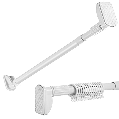 强力 突っ張り棒4m以上 直径 32.5mm 耐荷重15~80kg ツッパリ棒 2m 3m 4m 幅130~450cm カーテンレール 突っ張り棒 4.5mカーテンリング20個を含む (130~450cm, ホワイト)