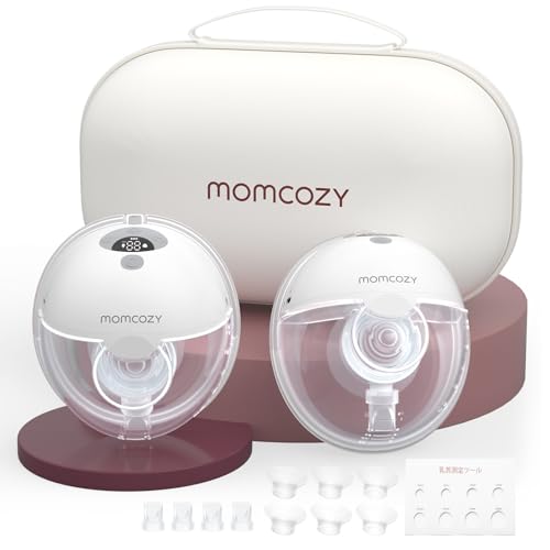 Momcozy M5 ハンズフリー電動搾乳機 軽量で薄型、装着可能、お手入れ簡単 3つモード 9段階調節、2個入り、グレー Momcozy M5 ハンズフリー電動搾乳機 軽量で薄型、装着可能、お手入れ簡単 3つモード 9段階調節、2個入り、グレー