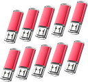 KOOTION USBメモリ2G 10個セットUSB2.0 USBフラッシュメモリー キャップ式 ストラップホール付き フラッシュドライブ(赤色)