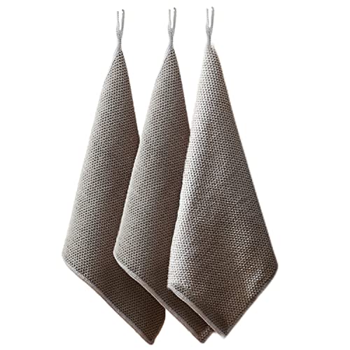 キッチンタオル キッチンクロス ふきん 手拭きタオル 布巾 台拭き ディッシュクロス ループ付き 速乾キッチン 食器拭き 30*30cm 3枚セット 吸水性 台所 手ふきん タオル 速乾 防臭 北欧 おしゃれ 衛生 抗菌 おしゃれ マイクロファイバー