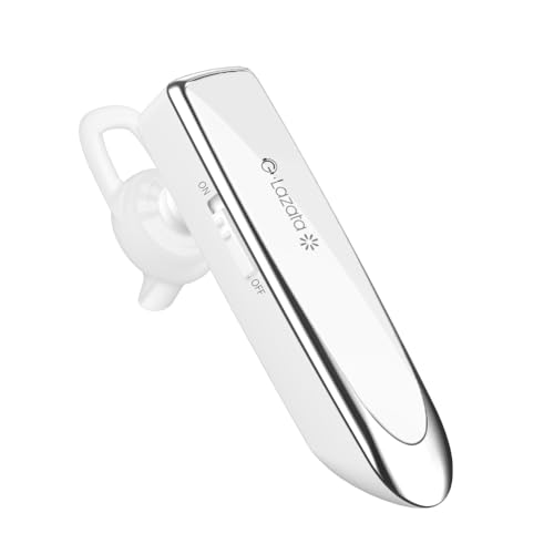 Glazata 日本語音声ヘッドセット Bluetooth 5.1片耳イヤホン Qualcomm社製スマートチップ3020搭載、長持ち20時間通話可能，マイク内蔵 ハンズフリー通話，日本技適マーク取得品，Scms-t，ガラケー、iOS, android, Windows対応 「白」