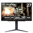 LG ゲーミングモニター LG UltraGear 27GS75Q-B 27.0インチ/PCゲーム、家庭用ゲーム/WQHD(2560×1440) /アンチグレア/180Hz(200Hz/DisplayPort/オーバークロック時)/IPS 1ms(GTG)/FreeSync™ テクノロジー/G-Sync(2)