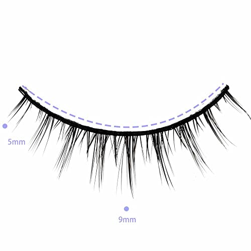つけまつげ ナチュラル人気 上まつげ 短い 濃い 人気黒自然軸 芯が柔らか い つけまつげ9mm 薄化粧 生活化粧 5ペア (A-028)