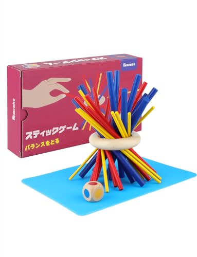 Homraku 木製バランスゲーム ボードゲーム 立体パズル 積み木ブロック ドミノブロック テーブルゲーム 子供も大人も老若男女楽しめる おもちゃ 27PCS 滑り止めマット付き