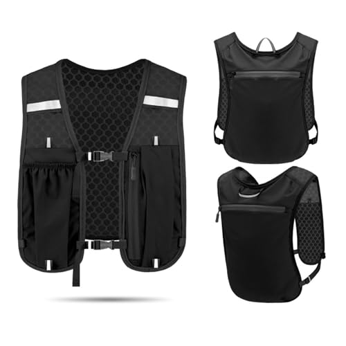 ThaxDirect ランニング リュック 125g超軽量 トレイル ザック ハイドレーションバッグ マラソン 自転車 登山 通気防水 反射テープ 揺れない 男女/子供兼用