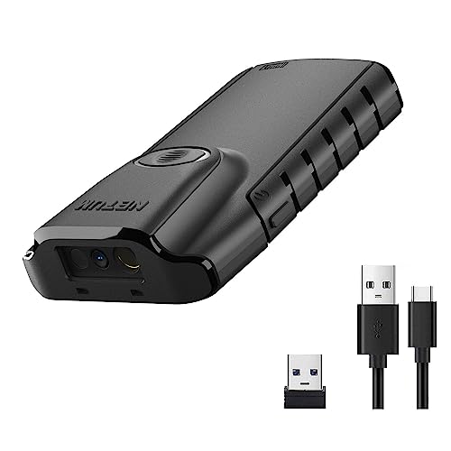 NETUM Bluetooth 2Dバーコードスキャナー、3-in-1小型ポータブルQRバーコードリーダー自動ワイヤレスガンスキャンバッククリップタブレットiOS Android Windows MacOS for Warehouse Inventory POS -E800