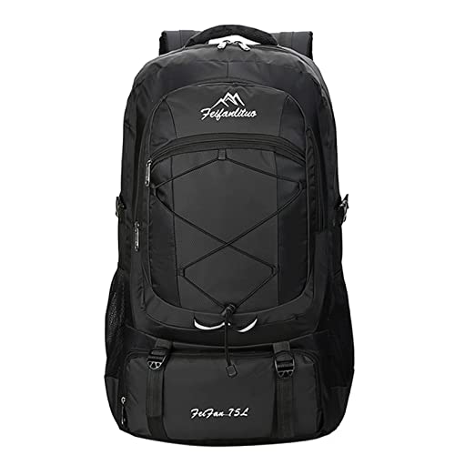 乐天商城 - [RaoRanDang] 登山リュック 防水軽量耐久性75L大容量ハイキングバックパックハイキング、旅行、登山、キャンプアウトドア、釣りに適しています ブラック