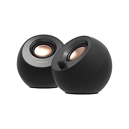 Creative Pebble V3 ブラック USB/Bluetooth / 3.5mmピン / 45度 上向きスピーカー 低音パッシブラジエーター / 8W RMS ピーク出力16W USB Type-C/A 音質の剛性と質感 PCスピーカー SP-PBLV3-BK