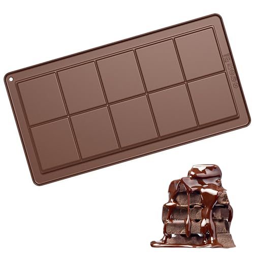 ESJNNK チョコレート型 ドバイチョコレート型 長方形シリコンケーキチョコレートケーキ型 食品グレードのシリコン ギフトクッキーツール ノンスティックチ モールド チョコレートスナック多目的チョコレートタイプ バレンタイン DIY (1, 10格)