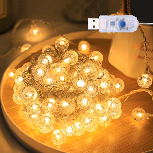乐天商城 - Topamz LEDイルミネーションライト 10m 80灯 USB給電 8モード調光 防滴防塵 屋内屋外両用 ガーデン・キャンプ裝飾 ガーランドライト クリスマス 誕生日 飾りライト（透明電球・暖色・USB式）