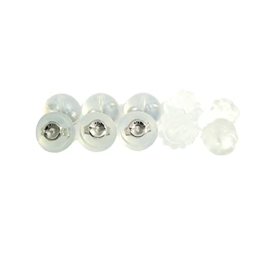 K10 ピアスキャッチ Wロック シリコンキャッチ2種付き TRIDEA JEWELRY (10金 ホワイトゴールドx3ペア)・数量：3ペア（6個） シリコンキャッチ2ペアもプレゼント中！・使用地金：K10ホワイトゴールド・使用地金：K10ホワイトゴールド 刻印：K10・サイズ：高さ：約4mm　直径：約5mm・ピアス芯0.7mm以下のピアスに・半透明で目立たないピアスキャッチです。ブランド: T TRIDEA JEWELRYメーカー: トライディア ジュエリー