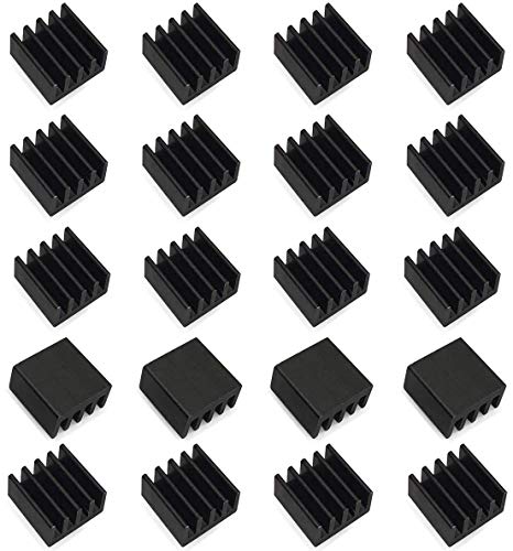 20個のミニヒートシンク8.8x8.8x5 mmアルミニウムブラック・重量：1個あたり0.58 g・サイズ：8.8 x 8.8 x 5mm（L * W * H）・20個の黒色アルマイトヒートシンクが含まれています・ステッパードライブ、MOSFET、VRM、Vram、ICチップなどのパッシブ冷却に適用できますブランド: Awxlumvメーカー: AwxlumvJAN: 0722765126534