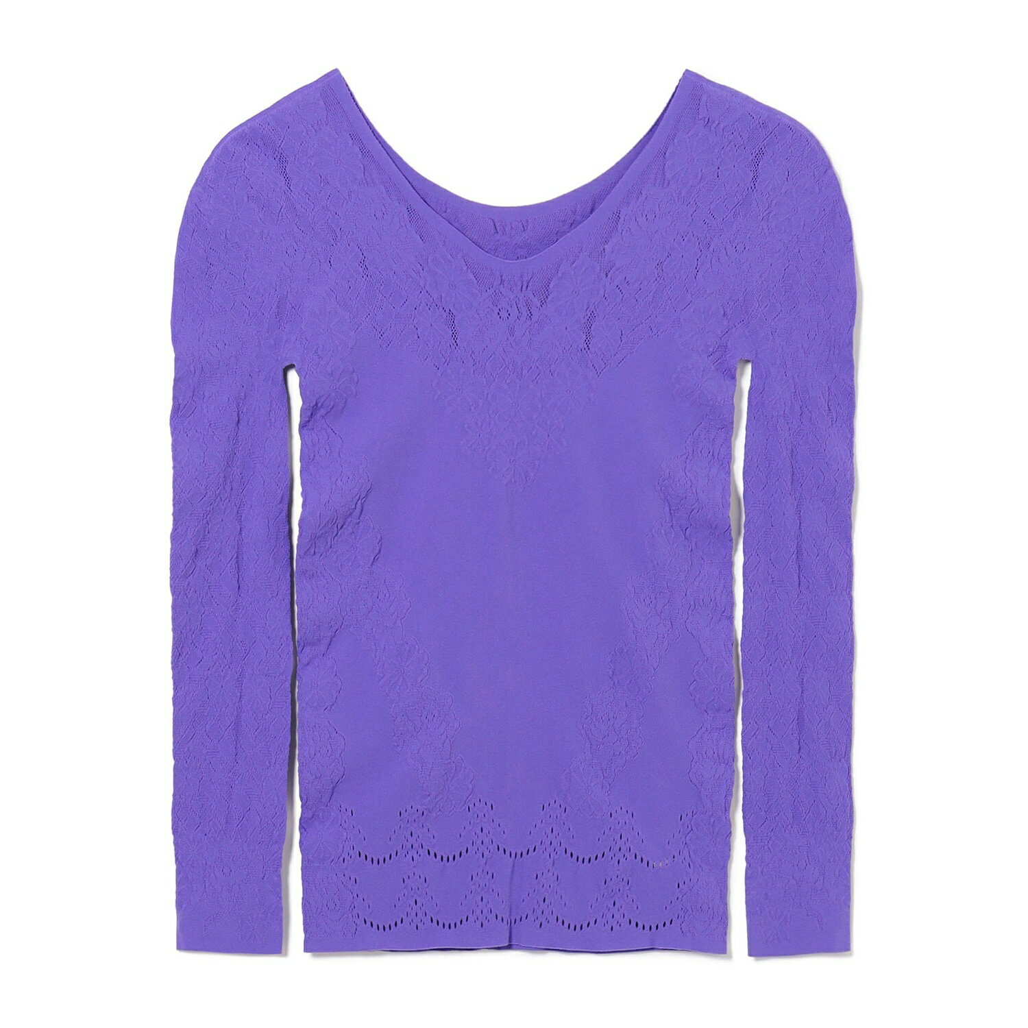 【チャコット 公式(chacott)】【ノーソーイングニット】マットコンビフラワー長袖トップのサムネイル