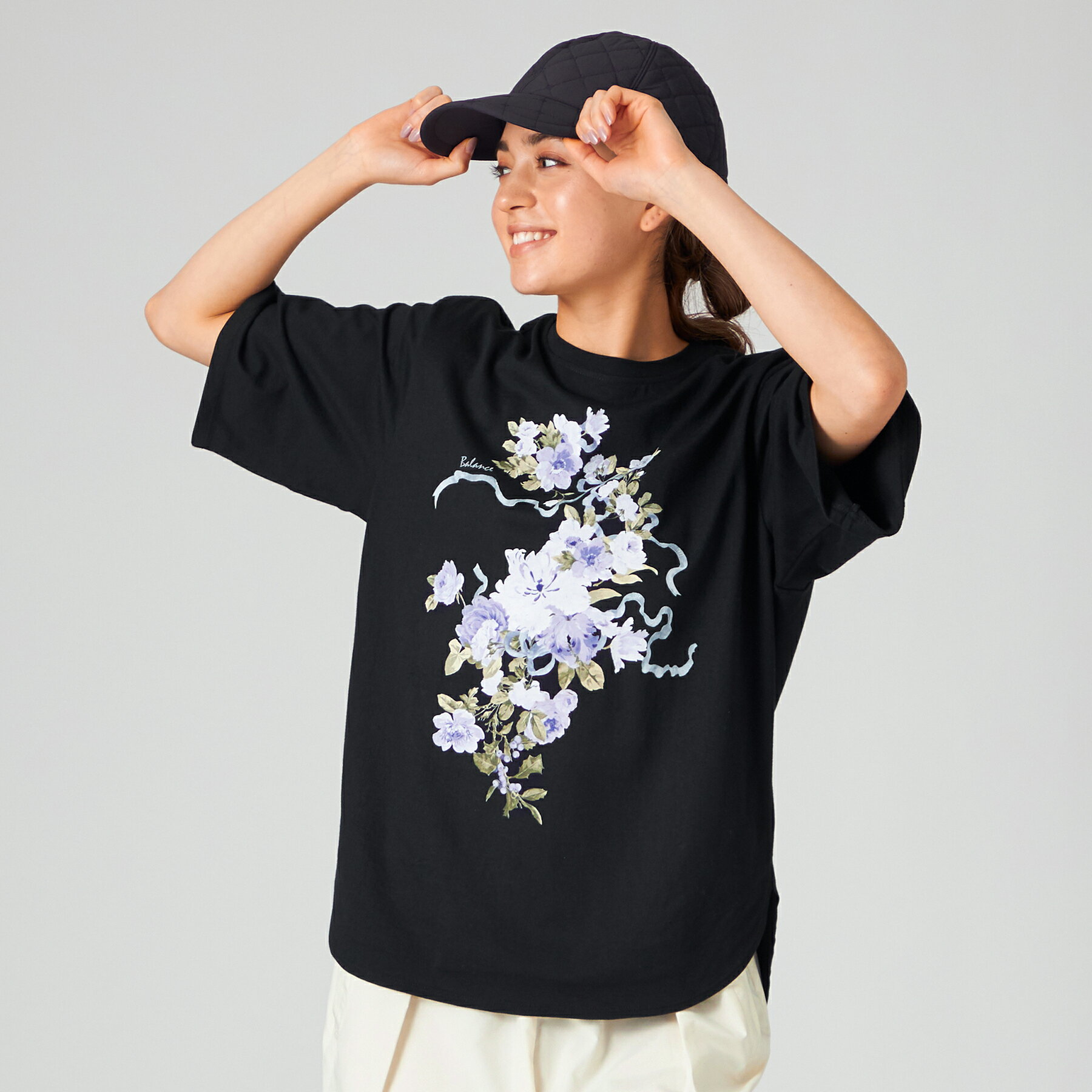 【チャコット 公式(chacott)】フラワープリントオーバーTシャツ