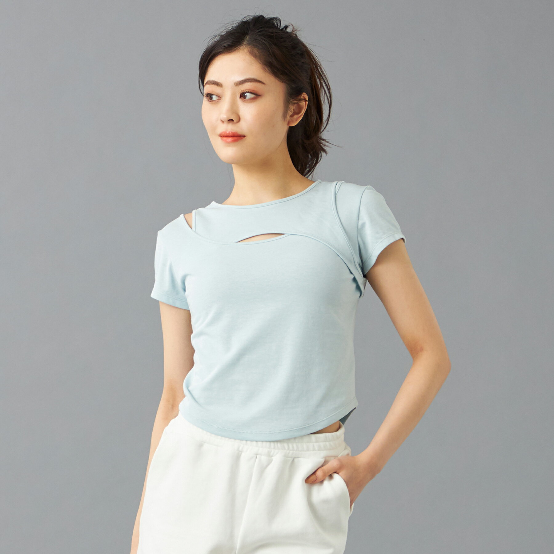 【チャコット 公式(chacott)】HandsomeCotton カットアウトTシャツ