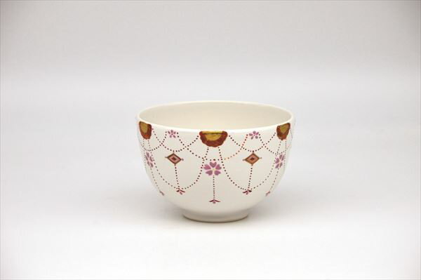 茶碗　白釉　瓔珞桜　