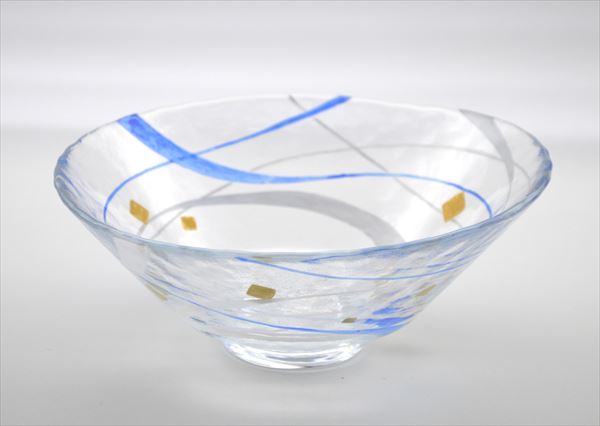 【茶道具/抹茶茶碗/matcha teabowl】平茶碗　義山　砂子流水（超耐熱）山岡善高作（化粧箱）