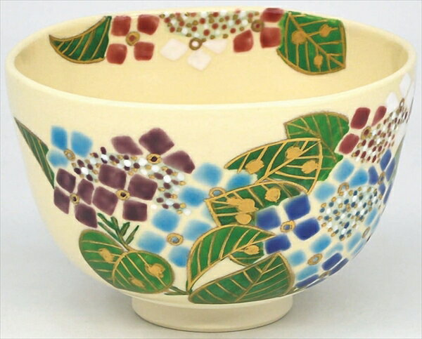 茶碗　仁清　紫陽花　伊坂清香作（化粧箱）