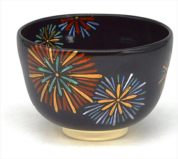 茶碗　黒釉　花火　山岡善高作（桐箱）