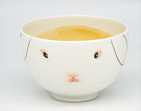 茶碗　白釉　月うさぎ　山岡善高作（化粧箱）