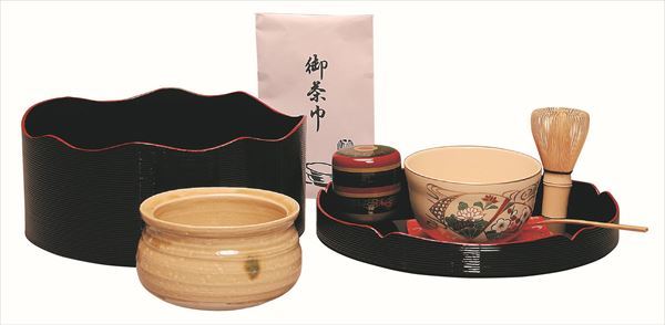 千歳盆/Tea tray（掻合塗