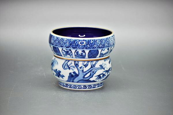 茶碗　染付　胴締　景徳鎮　王懐英作（桐箱）