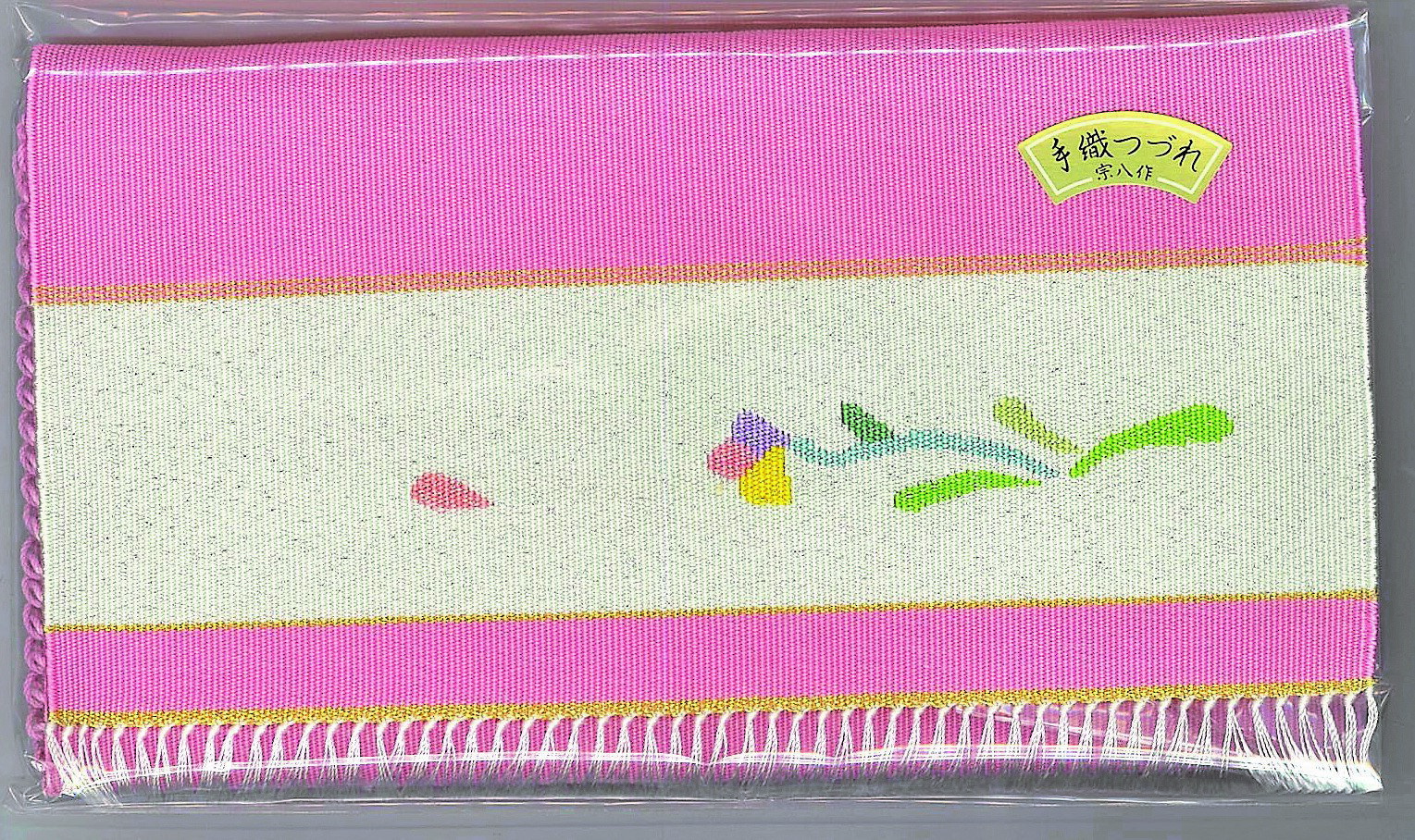 【茶道具/帛紗ばさみ/懐紙ばさみ】綴（つづれ）懐紙入　女子用　柄入　ピンク色系　宗八作