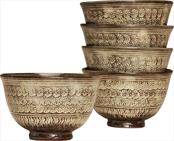 　古三島　数茶碗　5客 中村与平作　 在庫がある場合は2〜3日で発送致します。