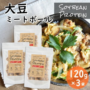 【お得な3袋セット】SOY BEAN PROTEIN 大豆ミートボール（120g×3袋）| ソイビーン シリアル 大豆ミート 大豆プロテイン 大豆イソフラボン 低糖質 グルテンフリー ソイミート 大豆ミートダイエット 大豆のお肉 畑のお肉 代替肉 ヴィーガン ベジタリアン ビーガン ダイエット