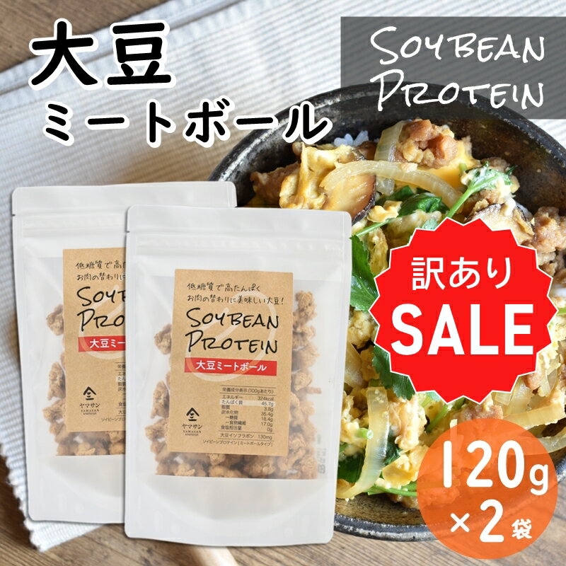 【訳ありセール・お得な2袋セット】SOY BEAN PROTEIN 大豆ミートボール（120g×2袋）| ソイビーン シリアル 大豆ミート 大豆プロテイン 大豆イソフラボン 低糖質 グルテンフリー ソイミート 大豆ミートダイエット 大豆のお肉 畑のお肉 代替肉 ヴィーガン 京都 宇治 ヤマサン