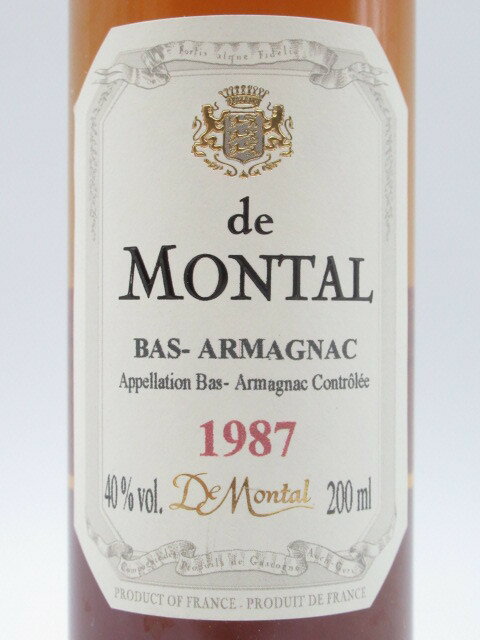 【ミニサイズ】 ド モンタル 1987 (木箱入り) 40度 200ml