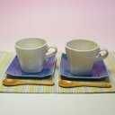 美濃焼スクエアペアコーヒーカップ&ソーサーセット(珈琲、紅茶等)【合計金額次第送料無料】【結婚祝/母の日/父の日/敬老の日ギフト/誕生日/クリスマスプレゼント】