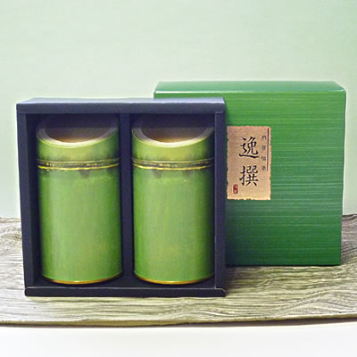 楽天茶心茶屋【新茶】伊勢玉露・深むし茶（深蒸し茶）100g竹割缶入詰合せギフト【北海道・九州各県・沖縄県・離島以外への送料無料】【三重の安心食材（減農薬等） お中元 お歳暮 香典返し 年賀 お取り寄せ 伊勢茶 産地直送 お茶 三重県産 一番茶 日本茶 緑茶 茶葉】