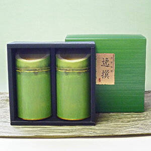 伊勢特上煎茶・熱湯玉露（かぶせ茶）100g竹割缶入詰合せギフト【北海道・九州各県・沖縄県・離島以外への送料無料【三重の安心食材（減農薬等） お中元 お歳暮 香典返し 年賀 お取り寄せ 伊勢茶 産地直送 お茶 三重県産 一番茶 日本茶 緑茶 茶葉】