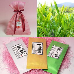 【母の日ギフト】伊勢新茶玉露、高級煎茶、深むし茶（深蒸し茶）50g袋入縞ピンクギフトバッグ母の日ギフト【三重の安心食材（減農薬等） 新茶/北海道・九州各県・沖縄県・離島以外への送料無料/産地直送/お取り寄せ】