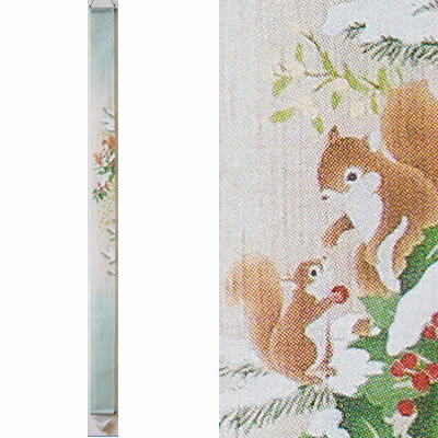 【お取り寄せ】麻細タペストリー『ひいらぎ』（掛軸、和風タペストリー）【柊 ヒイラギ りす リス 動物..