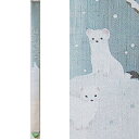 【お取り寄せ】麻細タペストリー『オコジョ』(掛軸、和風タペストリー)【動物 可愛い 白鼬 冬】(3)