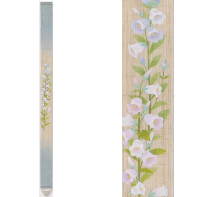 【お取り寄せ】麻細タペストリー『カンパニュラ』（掛軸、和風タペストリー）【春、初夏/風鈴草、釣鐘草】