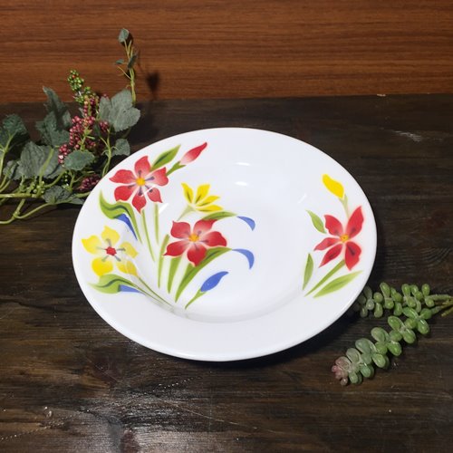 樂天商城 - 【ホーロー平皿：23cm】【B：平皿23cm】華やかな花柄　皿タイ料理　エスニック料理タイ雑貨　アジアン雑貨食器　陶器
