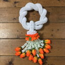 【マーライ 輪 ひねり】【全2色展開・オレンジ】タイの花飾り全長約30cm(紐除く)造花で長く使用可タイ雑貨