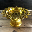 【タイのお供え入れ】【飾り皿・ゴールド】【大サイズ20cm】マーライ/飾り置き果物・お供え皿カトラリータイ雑貨