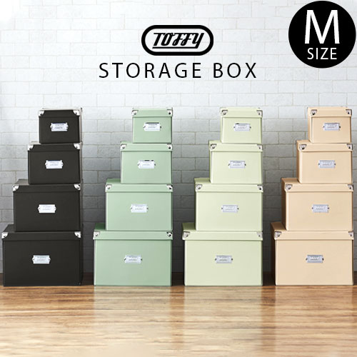 Toffy 収納ボックス 蓋付き 折りたたみ 紙製 アッシュホワイト/シェルピンク/ペールアクア/リッチブラ..