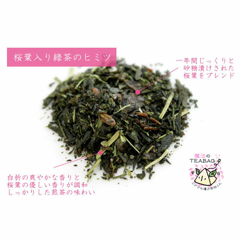 桜葉入り緑茶ティーバッグ 3g×8p｜ティーパック 茶葉 お茶 緑茶 日本茶 B043