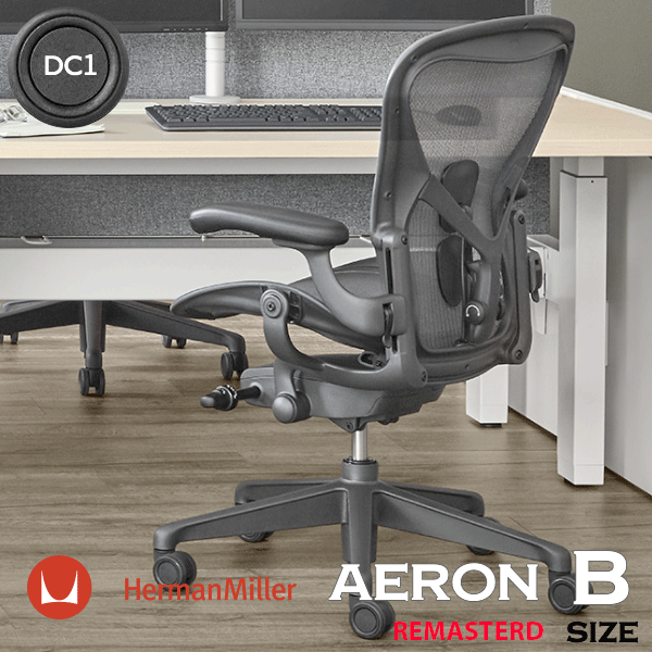 アーロンチェア リマスタード カーボン DC1キャスター Bサイズ ポスチャーフィットSL ハーマンミラー AeronChairs Re…